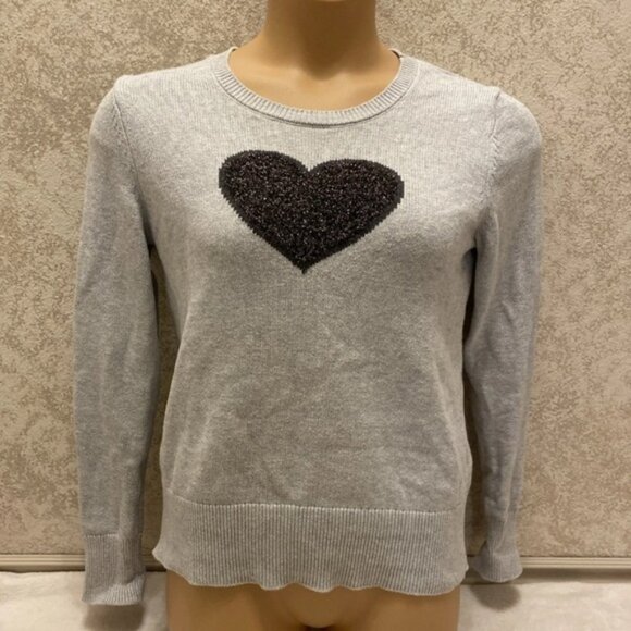 GAP Gray Sweater with Black Heart - Picture 1 of 12